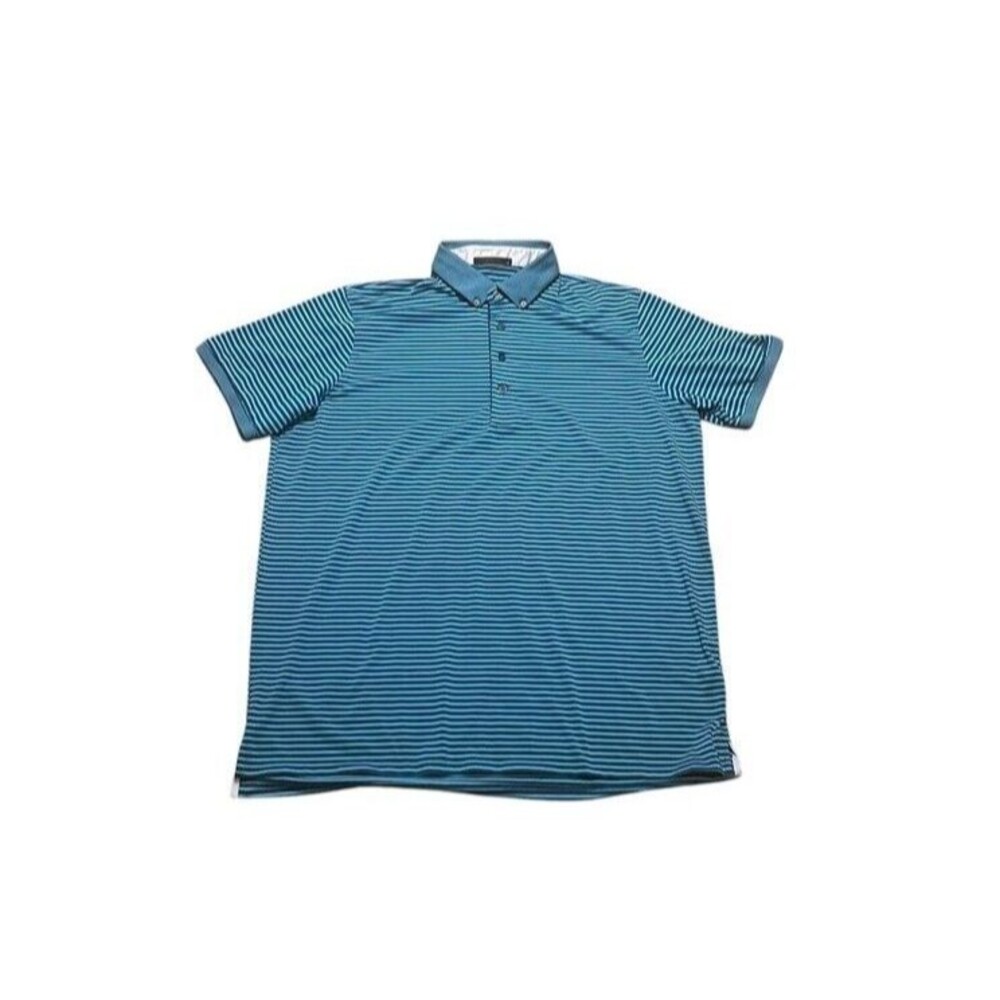 Greyson Manistee? Button Down Men's Golf Polo Shirt Striped Size XL Performance